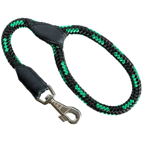 Dogs My Love 18-inch Dog Rope Leash Short X-Large (Green/Black)