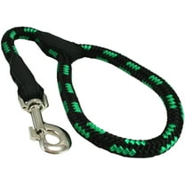 Dogs My Love 18-inch Rope Dog Leash Short (Green/Black, Large 1/2" (12mm) diam)
