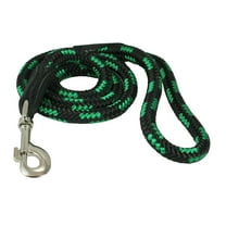 Dogs My Love 6ft Long Braided Rope Dog Leash Green with Black 6 Sizes (Large: 6ft Long; 1/2" Diam (12mm))