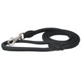 thumbnail image 1 of Dogs My Love 6ft Long Round Genuine Rolled Leather Dog Leash (Large: 1/2", Black), 1 of 3