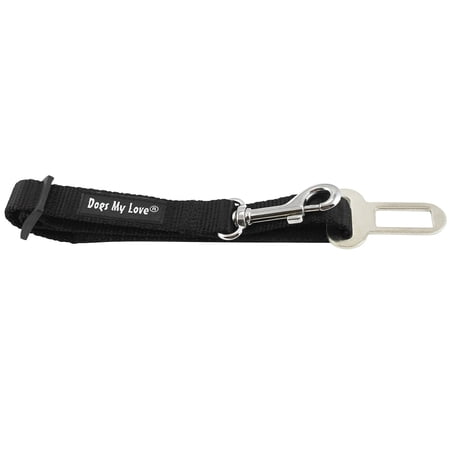 Dogs My Love Adjustable Nylon Pet Leash with Universal Belt Clip for Medium Dogs, Black