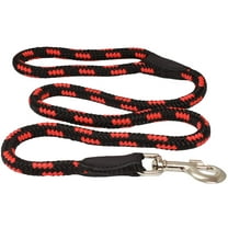 Dogs My Love Dog Rope Leash 4ft Long (Large: 4ft Long; 1/2" Diam (12mm), Red/Black)