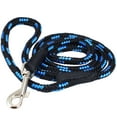 thumbnail image 1 of Dogs My Love Dog Rope Leash 4ft Long (Small: 4ft Long; 0.3" Diam (8mm), Blue/Black), 1 of 3