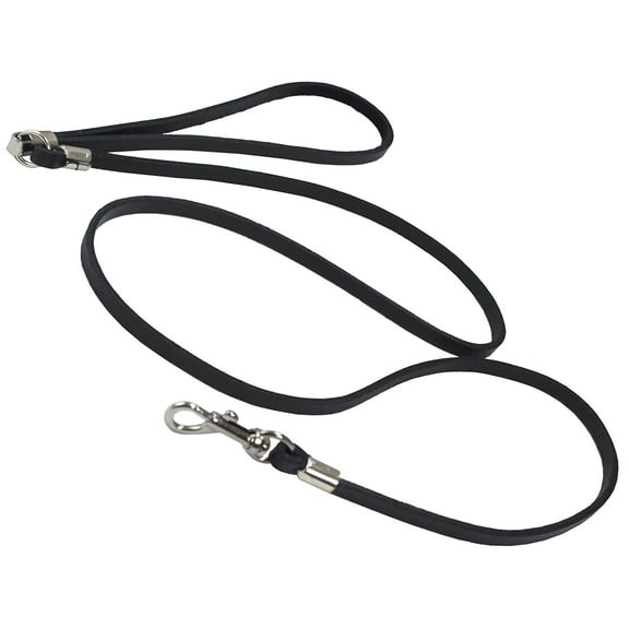 Dogs My Love Genuine Leather Classic Dog Leash 4 Ft Long 9 Sizes (XXXSmall (Width: 6mm - 1/4"), Black)
