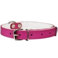 thumbnail image 1 of Dogs My Love Genuine Leather Felt Padded Dog Collar Pink, 1 of 1