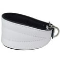 thumbnail image 1 of Dogs My Love Real Leather Extra Wide Padded Tapered Dog Collar (11"-13" Neck; 2" Wide, White), 1 of 1