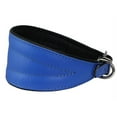 thumbnail image 1 of Dogs My Love Real Leather Extra Wide Padded Tapered Dog Collar (14.25"-17" Neck; 2.5" Wide, Blue), 1 of 1