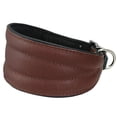 thumbnail image 1 of Dogs My Love Real Leather Extra Wide Padded Tapered Dog Collar (16.75"-20" Neck; 3" Wide, Brown), 1 of 1