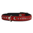 thumbnail image 1 of Dogs My Love Rhinestone Genuine Leather Dog Collar (Red, 9.5"-11" Neck), 1 of 3