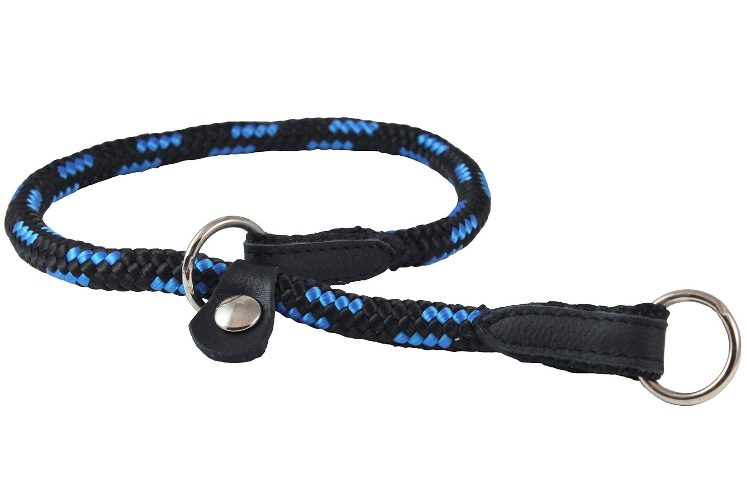 Dogs My Love Round Braided Rope Nylon Choke Dog Collar with Sliding Stopper (16" Long; 0.3" Diam