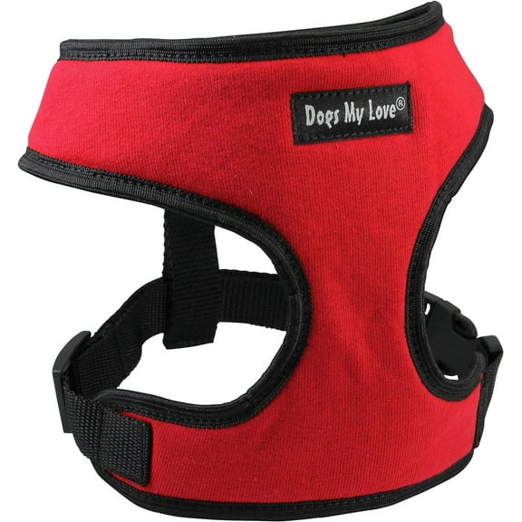 Dogs My Love Soft Vest Harness for Dogs and Puppies 6 sizes Red (XS (Neck Max: 9"; Chest Girth: 10"-15"))