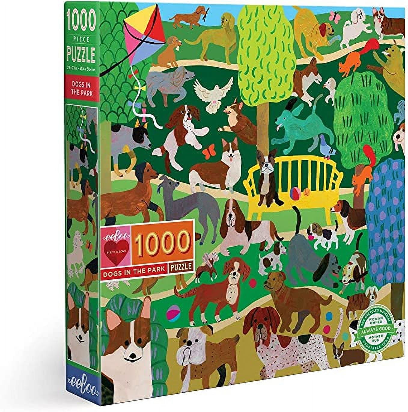 Dogs in Park 1000piece square adult Jigsaw Puzzle, High Quality Jigsaw Puzzle for Adults and