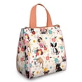 thumbnail image 1 of Dogs with Party Hats and Flowers Insulated Lunch Bag for Women & Adults,Large Portable Soft Cooler Lunch Bag,Thermal Food Storage Tote with Pearl Cotton,8.66L,8.75x5.75x9.5 Inch, 1 of 6