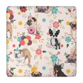 thumbnail image 1 of Dogs with Party Hats and Flowers Square Fitted Tablecloth with Elastic Edge,Square Table Cover,Washable Elastic Table Cover for Home Kitchen Party Decor 34"x34", 1 of 6