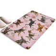 thumbnail image 1 of Dogs with Pioneer Flower Flannel Non Slip Door Rugs,Washable Door Mats Indoor,Decorative Door Mats,Dirt-Resistant and Absorbent Doormat for Entrance,Bedroom,Kitchen,Bathroom,31.5x17in(80x43cm), 1 of 4
