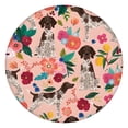 thumbnail image 1 of Dogs with Pioneer Flower Round Fitted Tablecloth with Elastic Edge,Dining Table Cover Waterproof,Outdoor Round Tablecloth for Camping,Dining,Indoor and Outdoor, 1 of 7