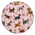 thumbnail image 1 of Dogs with Pioneer Flower Round Fitted Tablecloth with Elastic Edge,Dining Table Cover Waterproof,Outdoor Round Tablecloth for Camping,Dining,Indoor and Outdoor, 1 of 7