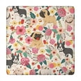 thumbnail image 1 of Dogs with Pioneer Flower Square Fitted Tablecloth with Elastic Edge,Square Table Cover,Washable Elastic Table Cover for Home Kitchen Party Decor 34"x34", 1 of 6