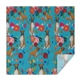 thumbnail image 1 of Dogs with Pioneer Flower Square Tablecloth,Waterproof Square Table Cover,Wipeable Spillproof Washable Table Cover for Home Kitchen Party Decor 52"x52"(132x132cm), 1 of 6
