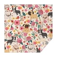 thumbnail image 1 of Dogs with Pioneer Flower Square Tablecloth,Waterproof Square Table Cover,Wipeable Spillproof Washable Table Cover for Home Kitchen Party Decor 52"x52"(132x132cm), 1 of 6
