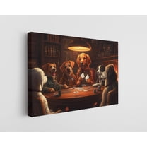 Dogs Playing Cards Canvas Wall Art - High-Quality Whimsical Print - Handcrafted Classic Decor - Modern Wall Art - Gift for Home or Office