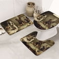 thumbnail image 1 of Dogs Playing Poker Cards Vintage 3-Piece Bathroom Rug Sets - Non-Slip Bath Mat 31.5"x19.7" with U-Shaped Contour Mat Toilet Lid Cover, 1 of 6