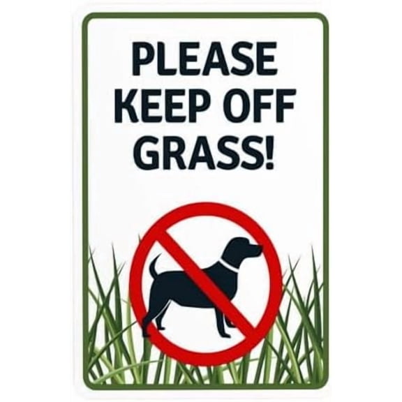 No Dogs Please Keep Your Dog Off The Plants Below This Warning Sign, Keep Dog Off Grass Security Metal Signs for Busines Home Garage Street Wall Caution Decor 8 x 12 Inch