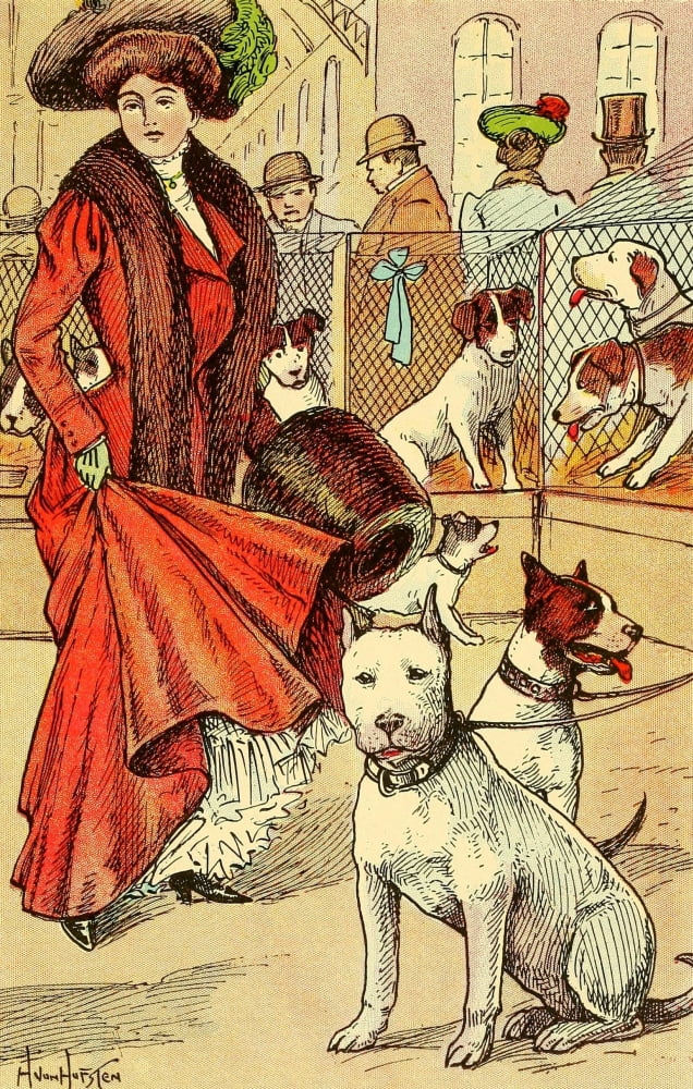 Dogs & Puppies 1908 Dog show Canvas Art - Hugo Von Hofsten (18 x 24)