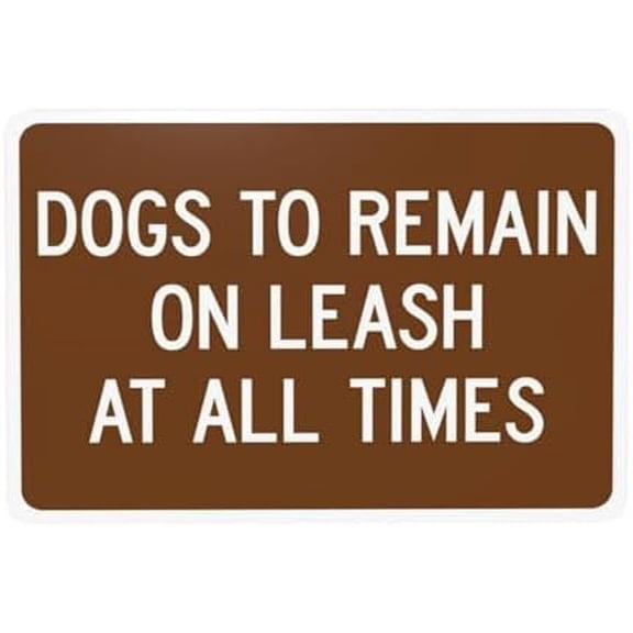 Dogs To Remain On Leash At All Times Warning Sign, Dog Leash Security Metal Signs for Home Busines Outdoor Indoor Road Yard Garage Street Wall Caution Decor 12 x 8 Inch