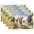 thumbnail image 1 of Dogs Run Grass Sky 12×18 inch Placemats Heat Resistant Washable Foldable Rectangular Placemats Set Decoration Indoor Outdoor for Kitchen Dining Table 4PCs, 1 of 8