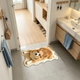 thumbnail image 1 of Dogs Shape Bath Plush Mat Rug, Polyester Non-Slip Quick Dry Absorbent Thin Bathroom Rugs Fit Under Door Bathroom Floor Mats-Shower Rug for in Front of Bathtub, Sink, Shower Room, 1 of 6