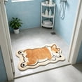 thumbnail image 1 of Dogs Shape Bath Plush Mat Rug, Polyester Non-Slip Quick Dry Absorbent Thin Bathroom Rugs Fit Under Door Bathroom Floor Mats-Shower Rug for in Front of Bathtub, Sink, Shower Room, 1 of 5