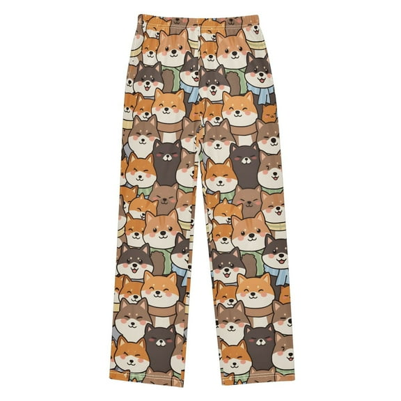 Dogs Shiba Inu Crowd Pajama Pants Soft Lightweight Lounge Pants Bottoms Sleep Pants Warm Comfy