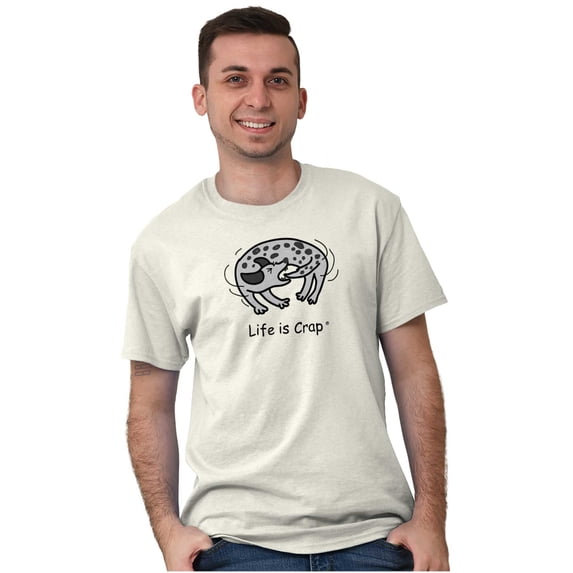 Dogs Short Sleeve T-Shirt Tees Tshirts Life is Crap Dog Tail Chase Pet Owner Gift