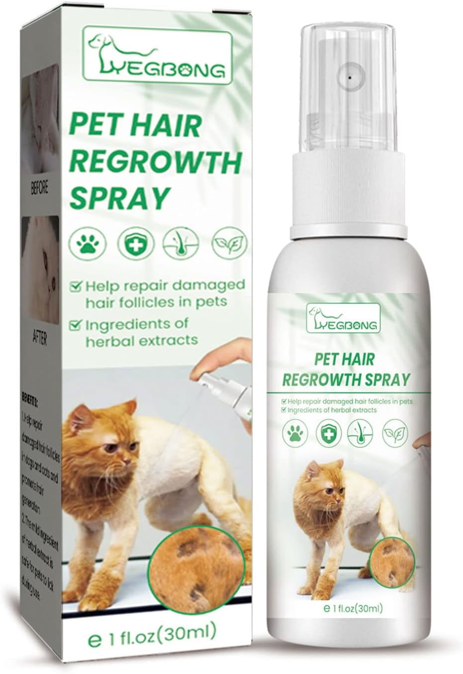 Hair Growth Dry Dog Fur Treatment Dogs Skin Care Sprays, Hair Loss