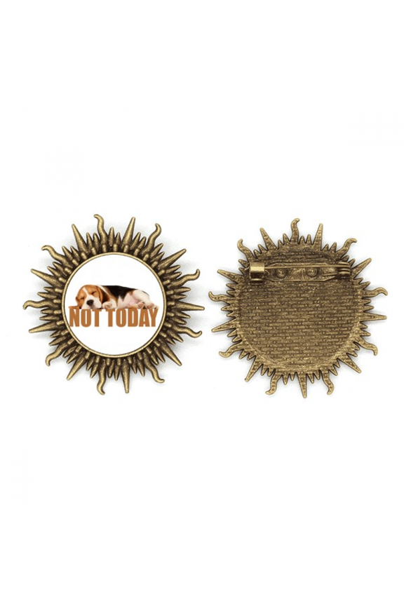 Dogs Sleep Ears Lie Down Art Deco Fashion Metall Sonne Brosche Haken Pin