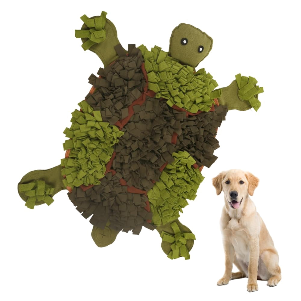 Dogs Snuffle Mat, 31.5×31.5Inch Turtle-Shaped Pet Sniffing Feeding Mat, Non-Slip Interactive Feeding Mats for Large Breeds