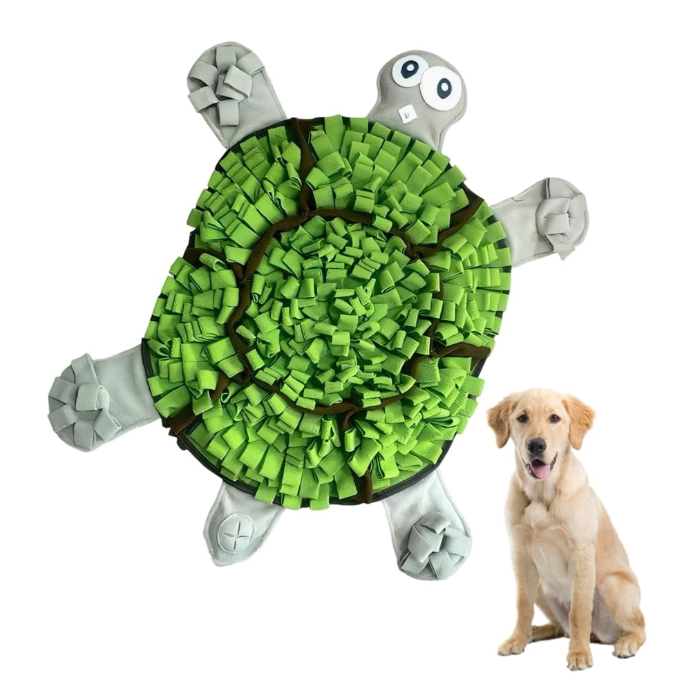 Dogs Snuffle Mat, 31.5×31.5Inch Turtle-Shaped Pet Sniffing Feeding Mat, Non-Slip Interactive Feeding Mats for Large Breeds