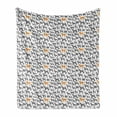 thumbnail image 1 of Dogs Soft Flannel Fleece Blanket, Pattern with Dog Silhouettes Different Breeds Animal Pet Lover Themed Print, Cozy Plush for Indoor and Outdoor Use, 50" x 70", Grey Orange and White, by Ambesonne, 1 of 5