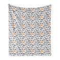 thumbnail image 1 of Dogs Soft Flannel Fleece Blanket, Pattern with Dog Silhouettes Different Breeds Animal Pet Lover Themed Print, Cozy Plush for Indoor and Outdoor Use, 60" x 80", Grey Orange and White, by Ambesonne, 1 of 5