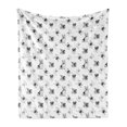 thumbnail image 1 of Dogs Soft Flannel Fleece Throw Blanket, Monochrome Pattern with Different Breed of Happy Puppies Simple Drawn Illustration, Cozy Plush for Indoor and Outdoor Use, 50" x 60", Black White, by Ambesonne, 1 of 5