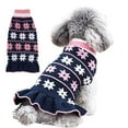 thumbnail image 1 of Dogs Sweater Dress with Bowtie Checkered Dog Sweaters for Small Dogs Warm Love Sweaters Skirt Dachshund Chihuahua Corgi, 1 of 7