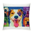 Dogs Throw Pillow Cover Funny Poodle Shepherd Terrier Labrador Hound