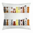 thumbnail image 1 of Dogs Throw Pillow Cushion Cover, Simplistic Boxer Whippet Labrador Yorkshire Terrier Retriever from Back and Front View, Decorative Square Accent Pillow Case, 18 X 18 Inches, Multicolor, by Ambesonne, 1 of 2