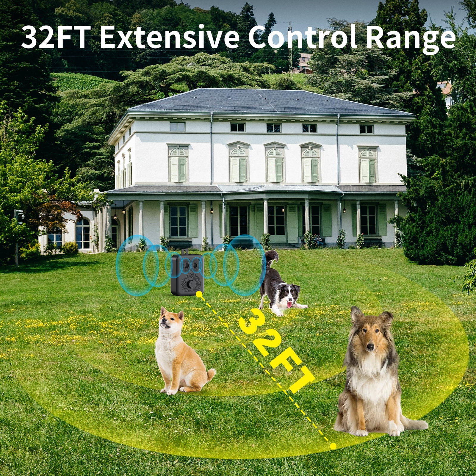 Dogs Ultrasonic Dog Repeller Dog Bark Deterrent Devices Rechargeable ...