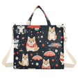 thumbnail image 1 of Dogs Umbrellas Flowers Corduroy Tote Bag Handbag Large Messenger Bag Shoulder Crossbody Zipper Bag Purse, 1 of 8