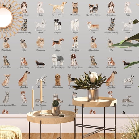 Dogs Wallpaper Grey Background