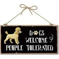 thumbnail image 1 of Dogs Welcome People Tolerated Decorative Wood Sign Home Decor Wood Sign Plaque Hanging Wall Art Wood Board Door Sign for Dog Lover Yard Home Front Door Patio Decoration, 1 of 9