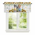 thumbnail image 1 of Dogs Window Valance for Kitchen, Watercolor Spring White Yellow Daisy Sunfower Floral Leaf Wood Grain Rod Pocket Short Curtain for Small Windows, Light Filtering Decorative Valance, 56 x 16 Inch, 1 of 9