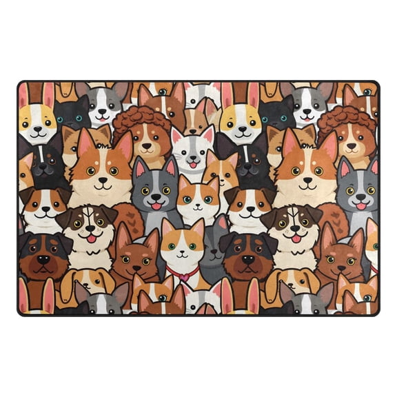 Dogs and Cats Memory Foam Area Rug 31"x20" Non Slip, Absorbent, Fade Proof for Living Room, Bedroom, Office